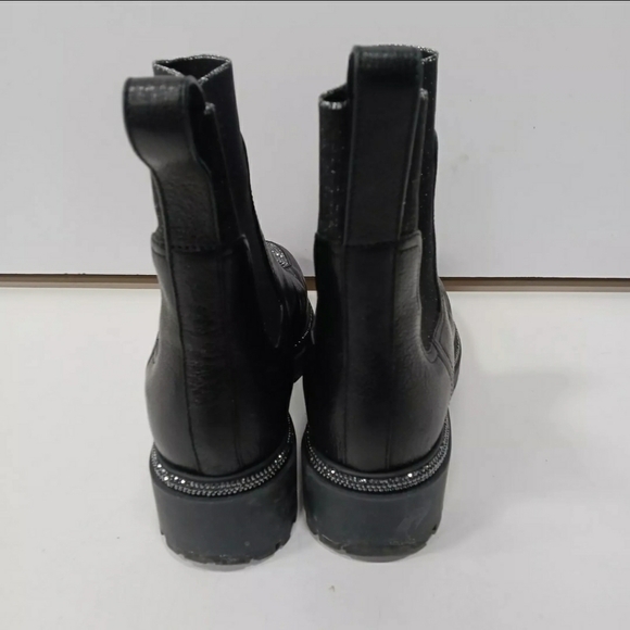 Renè Caovilla Designer Sparkly Black Chelsea Combat Rhinestone Boots US Sz 6.5 - Picture 2 of 12